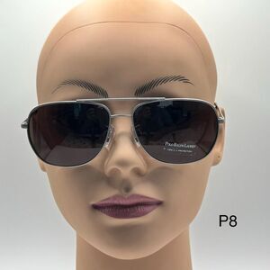 NEW Men's Ralph Lauren Double Bar Sunglasses Polo 3059 Matte Silver 60/15 Italy